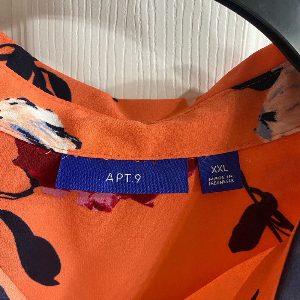 Apt. 9 Orange Floral Women's Top - Picture 3 of 5